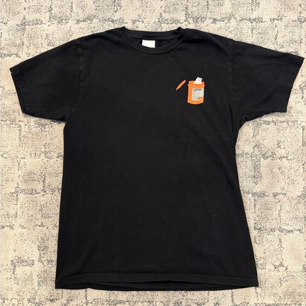 Ripndip Black Tee with White Neck Label